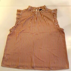 Ann Taylor Ruffle Stripe Tank